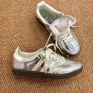 Adidas X Wales Bonner Samba Metallic Silver Sneakers